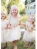 Ivory Chiffon Lace Trimmed Vintage Flower Girl Dress